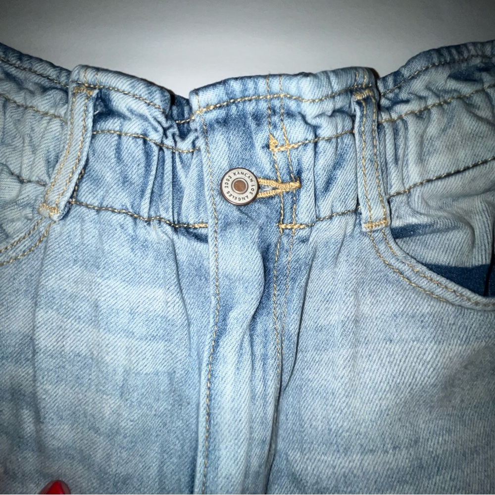 KANCAN HIGH RISE MOM JEANS SIZE 5/26 DISTRESSED / LIGHT / 90s Y2K Style NWOT - Picture 10 of 10